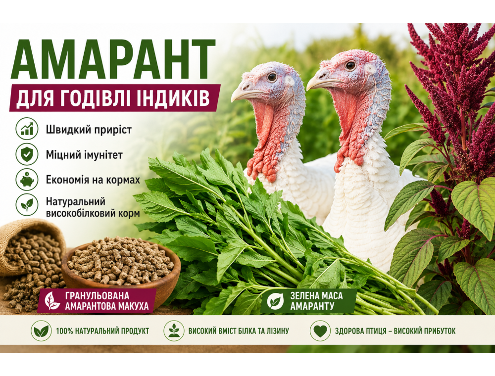 Амарант для кормления индюков