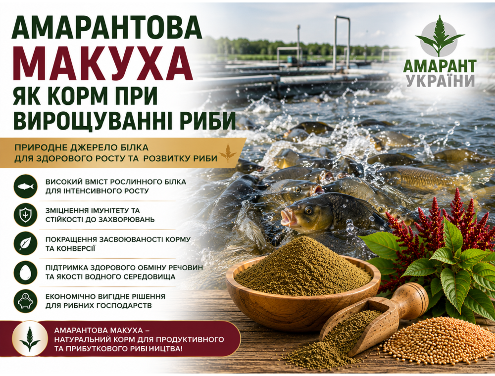 Амарантовый жмых как корм при выращивании рыбы