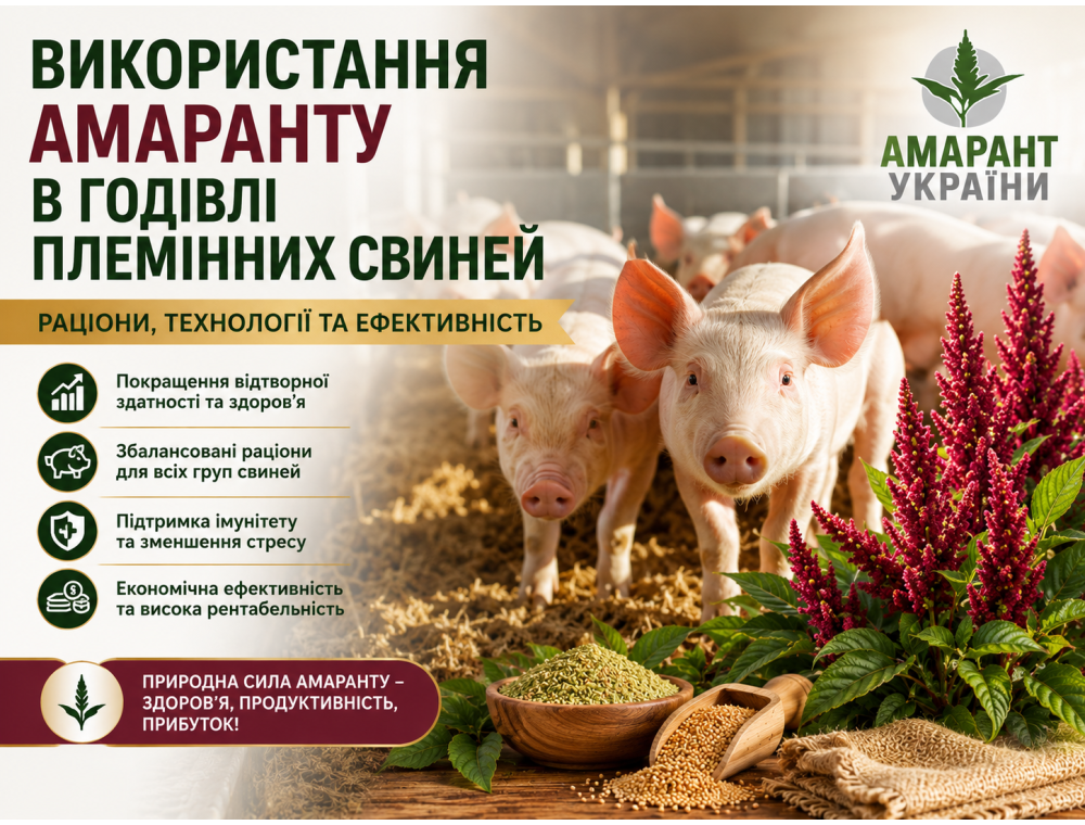 Использование амаранта в кормлении племенных свиней: рационы, технологии и эффективность